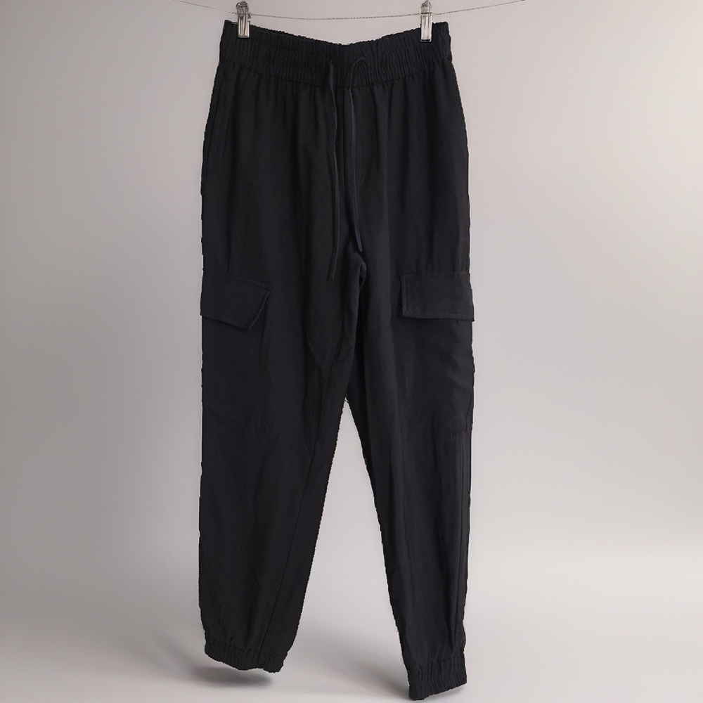 Zara Black Cargo Jogger Pants with Elastic Waist